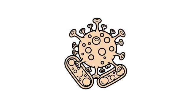 Pathogen Microorganisms Including Virus and Bacteria Illustration