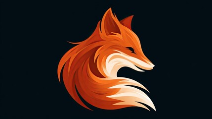 Fototapeta premium Simple fox head logo. Artistic fox look.