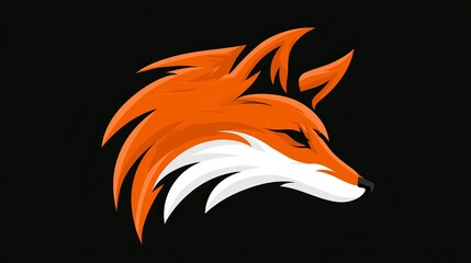 Fototapeta premium Simple fox head logo. Artistic fox look.
