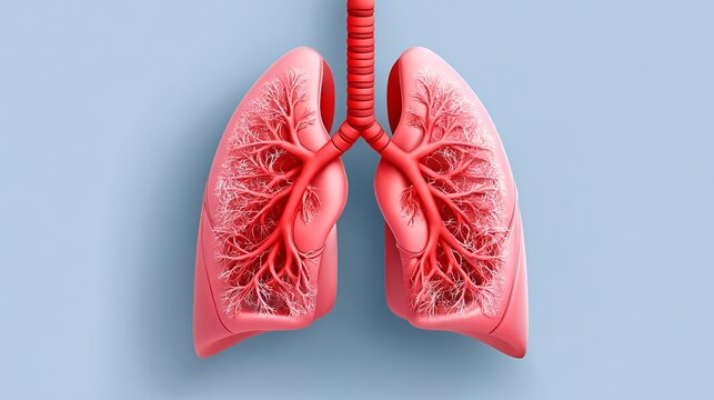 Healthy lungs, shown in a two-dimensional drawing, represent good health.