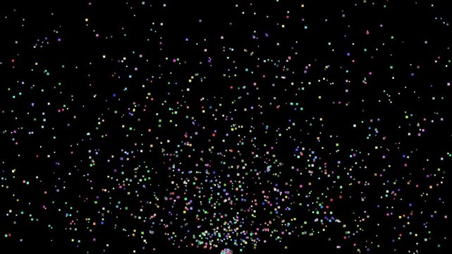 Festive Confetti Explosion Animation With Vibrant Multicolored Square Particles