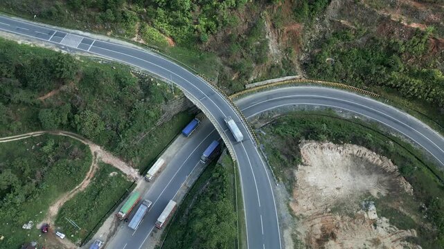 Aerial View of Shillong Bypass, Meghalaya, India