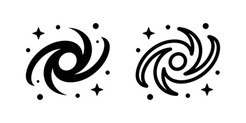 Spiral Galaxy with Stars Space Astronomy Icon Set © liubomir118809