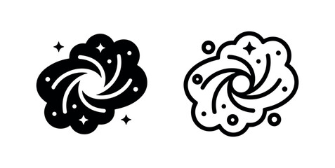 Cosmic galaxy or nebula icon representing space, universe, and astronomy © liubomir118809