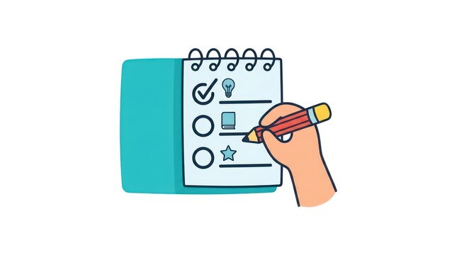 Personal Task Manager Notebook with Creative Icons