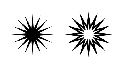 Exploding starburst or comic book explosion icon set, isolated on white background. © liubomir118809