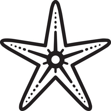Simple Dashed Line Starfish Beach Vector Icon