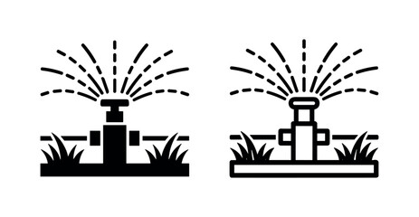 Fototapeta na wymiar Automatic garden lawn sprinkler irrigation icon