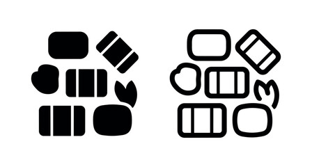 Assorted sushi and rolls top view icon © liubomir118809