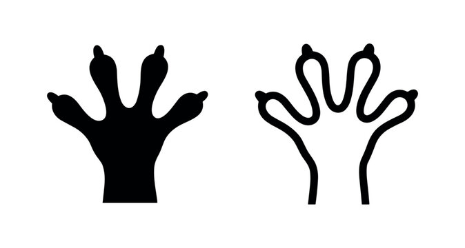 Gecko lizard paw print animal icon