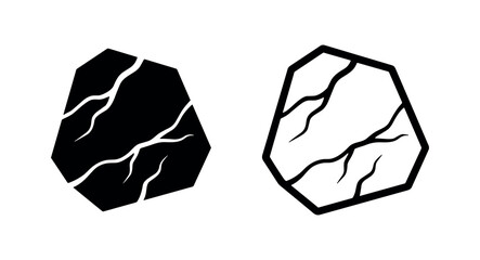 Cracked stone and rock texture icons © liubomir118809