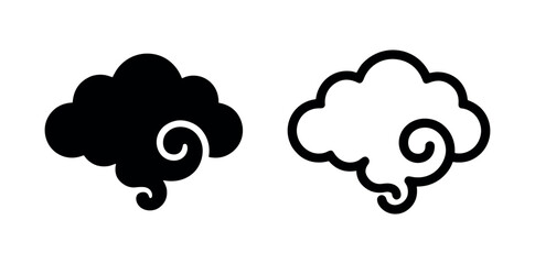 Obraz premium Swirl cloud or wind spiral icons