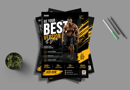 Modern Gym Fitness Flyer Template for Workout Promotion
