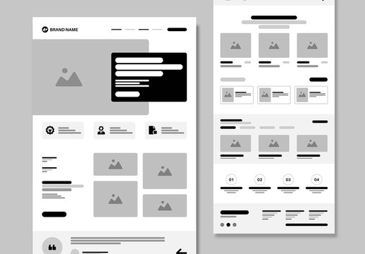 Modern Web UI Wireframe Template