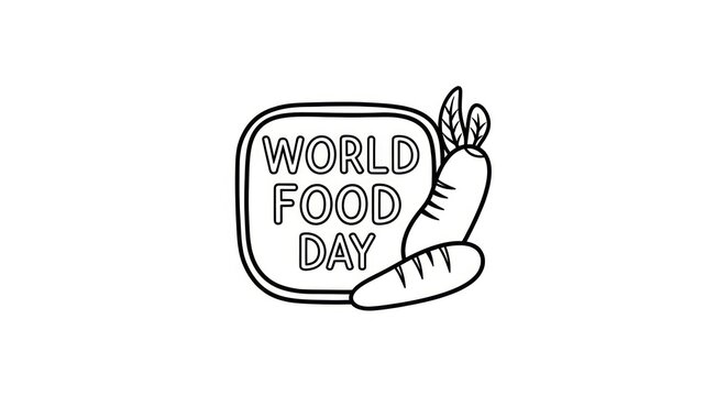 World food day illustration with bread line art