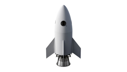 Isolated sleek modern futuristic space rocket with fins and engine for cosmic exploration © Oisin
