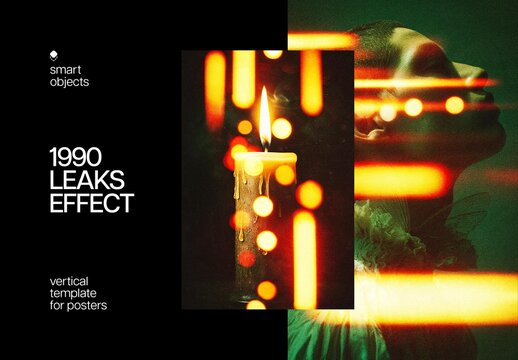 1990 Camera Leaks Vertical Photo Effect For Poster And Print Design