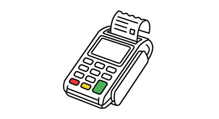 POS terminal payment machine with receipt vector illustration © Stock