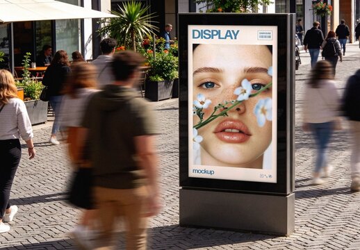 Outdoor Digital Signage Mockup For Branding And Advertising Design