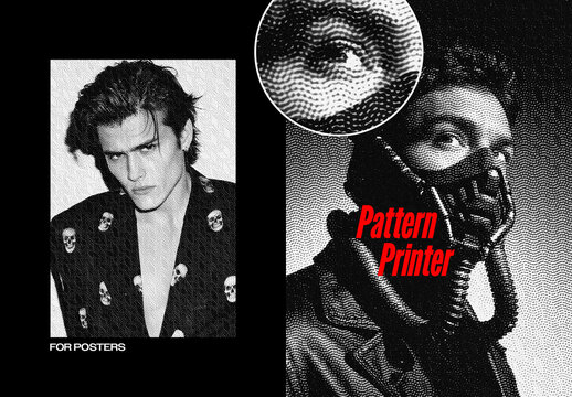 Pattern Printer Effect For Poster And Print Design