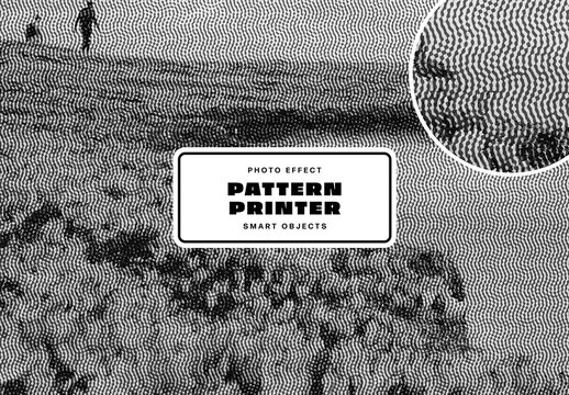 Pattern Printer Effect For Poster And Social Media Design