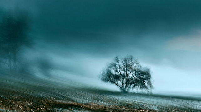  atmospheric photo, abstract color field, teal, black and grey tones dissolving into formless fog, pure color atmosphere suggesting depth without dir