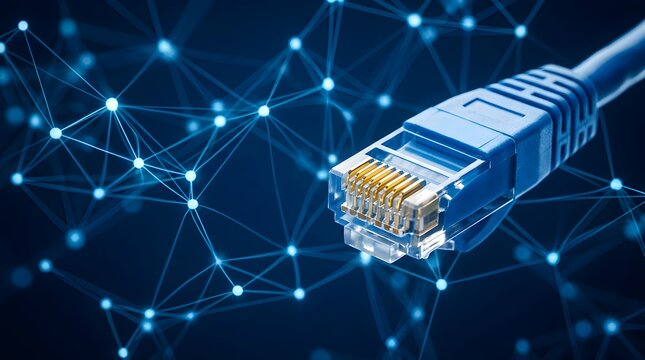 Ethernet cable connector with digital network data connection points ethernet internet connector