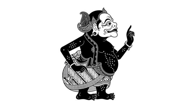 Wayang Kulit Javanese Shadow Puppet Character, Traditional Indonesian Culture Art