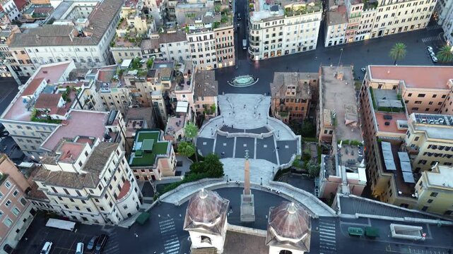 aerial view of spanish steps rome italy