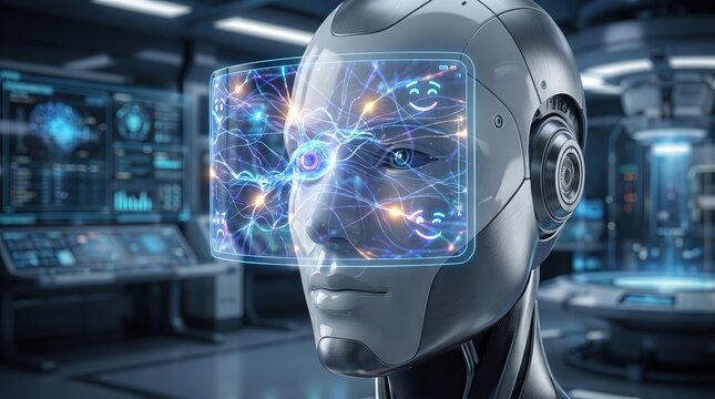 CES Innovation Technology, Futuristic Robot with Advanced Technology Interface