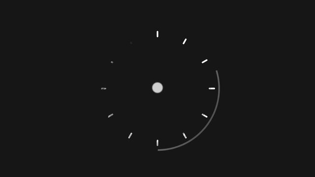 4k footage animation of clock icon animation glow on black background. analog clock timer circle animated. 12 Hours Clock. Clock icon vector,on a black background 4k concept video animation 
