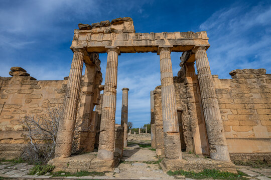 Exploring the ruins of Cyrene in Eastern Libya reveals ancient pillars and historical architecture