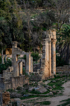 Ruins of ancient structures in Cyrene highlighting the historical significance of Libya's cultural heritage site