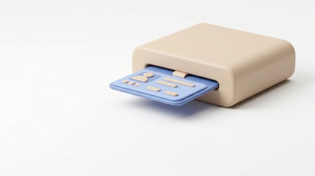 Modern device inserting identification card into slot for access control concept