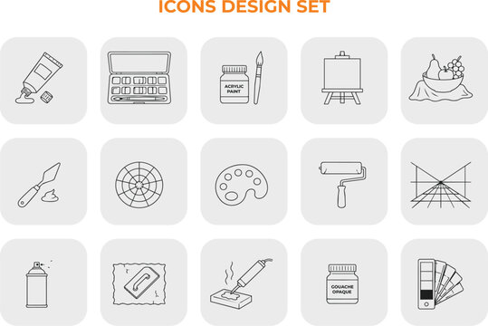 Vehicle Telematics and Fleet Management Outline Icons Set