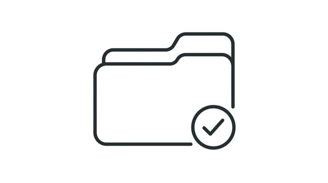File folder with checkmark icon data security document management and backup solutions illustration