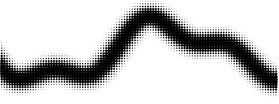 Monochrome halftone wave Squiggle pattern with pattern white background gradient with