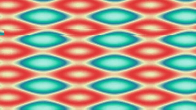 Patterned Abstract Waves in Bright Turquoise and Red Setting