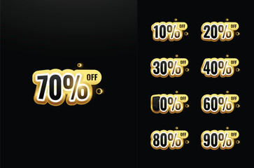 Fototapeta premium Collection of 3D Discount Numbers for Advertising-03