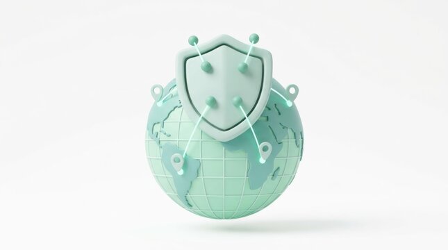 Digital globe network security shield protection concept