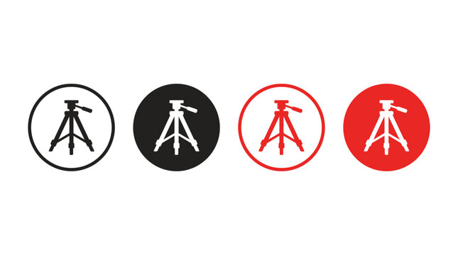 Four different colored tripod icons are arranged horizontally.