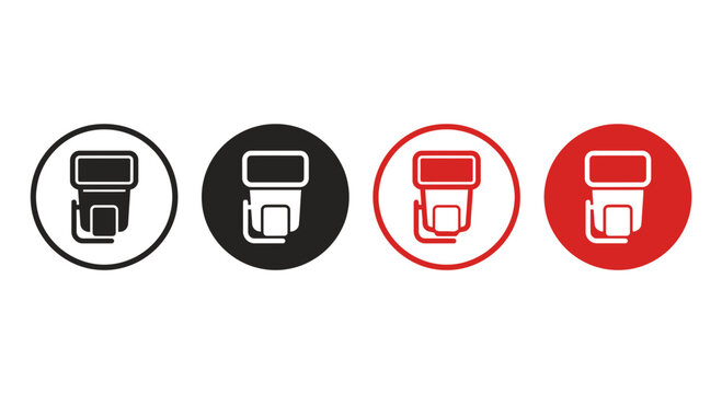 A graphic design illustration shows four rounded icons of document scanners in different colors.