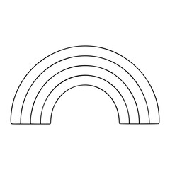Obraz premium Hand-drawn minimalist vector icon illustration of a colorful rainbow arch with clean curved lines and outline style scalable graphic design element for web print and digital projects