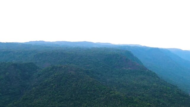 Aerial View Of The Lush Rolling Hills Of The Meghalaya Landscape In India - Drone Shot