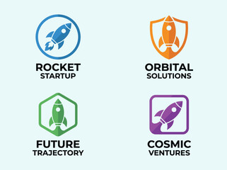 Fototapeta premium Rocket Startup Business Logos Collection.
