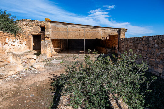 Exploring the remains of a church located within the old fort of Qasr Libya in Libya