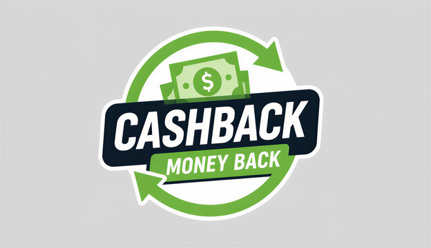 Logo representing cashback, with a dollar symbol and circular arrows illustrating the concept of money back.
