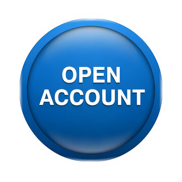 Blue open account button with white text