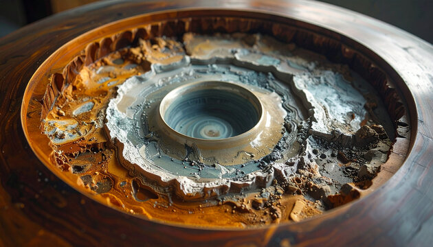 Rusted Circular Metal Texture Close Up