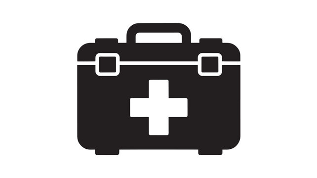 First aid kit icon signifies emergency medical services, health safety protocols, and essential trauma care.